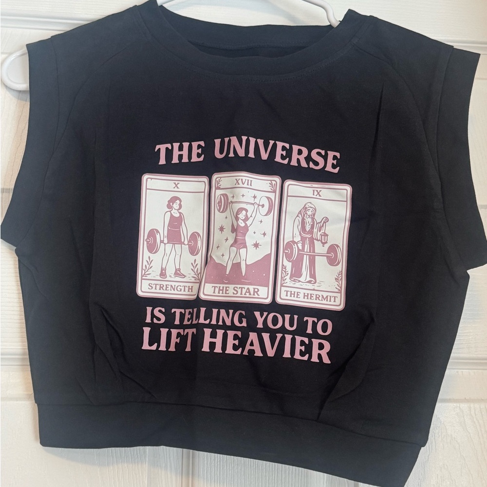 Black Crop Top with Tarot Card Design